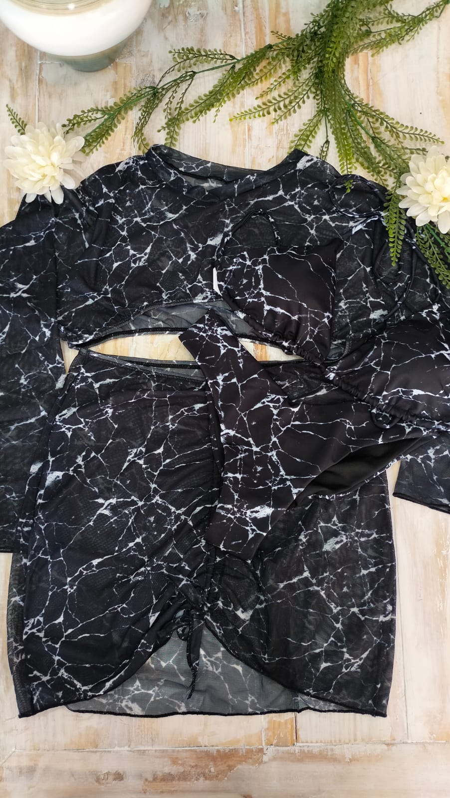 Set 4 piezas negro-bl degrade