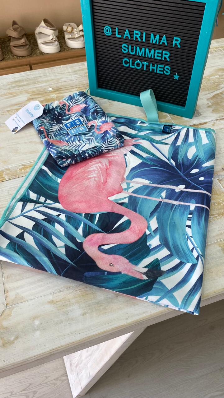 Toalla microfibra Flamingos