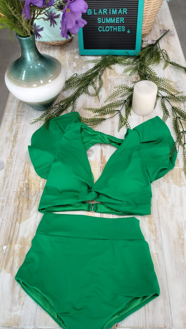 Bikini tiro alto color verde