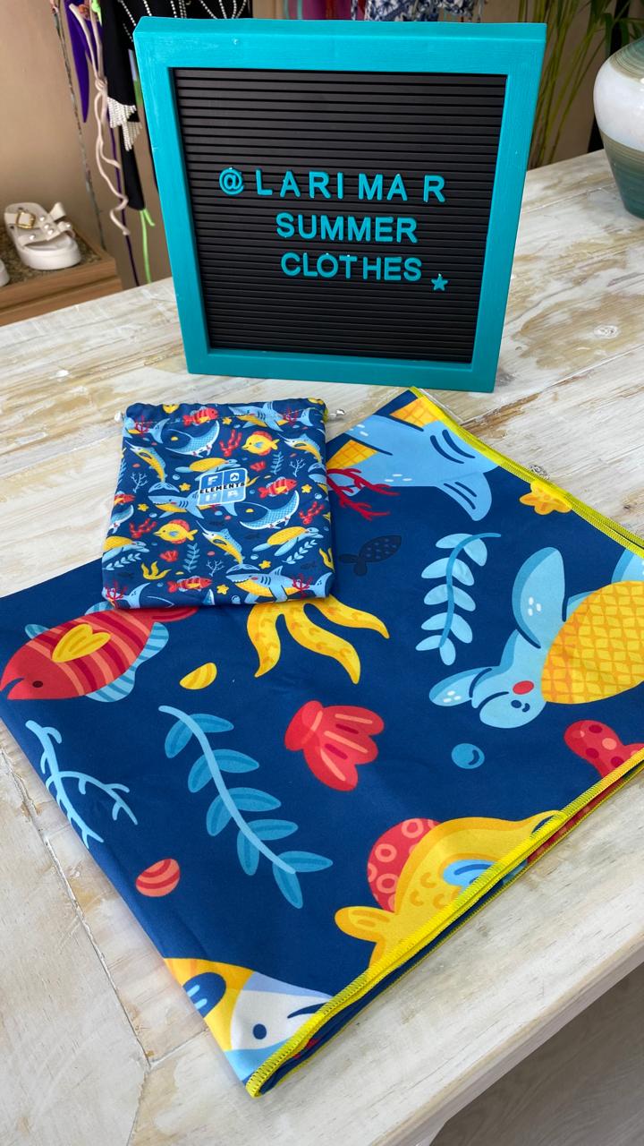 Toalla microfibra Peces dibujo