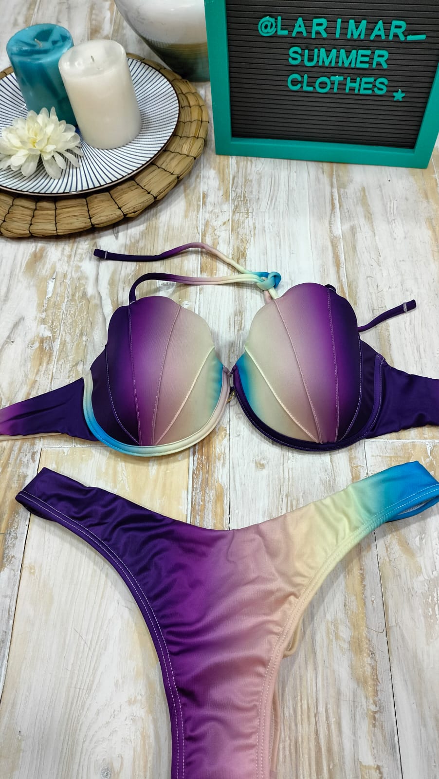 Bikini degrade morado azul