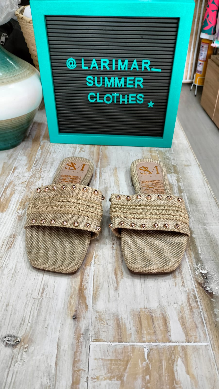 sandalia plana yute