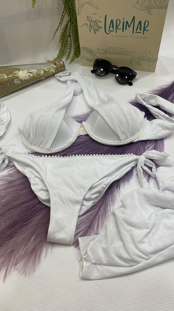 set x 3 piezas  BLANCO