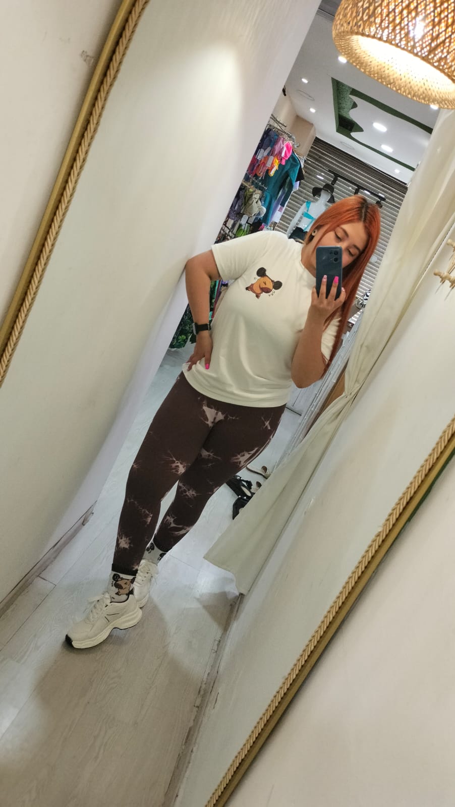 Conjunto lycra tie dye + camisa oversize + medias