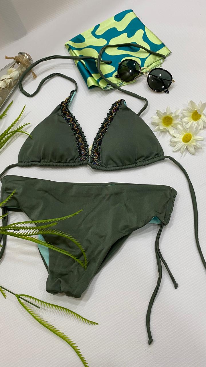 Bikini verde mostacilla