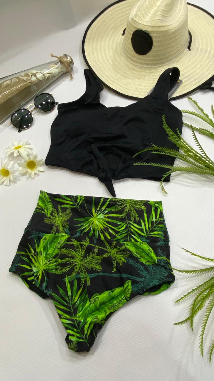 Bikini negro verde