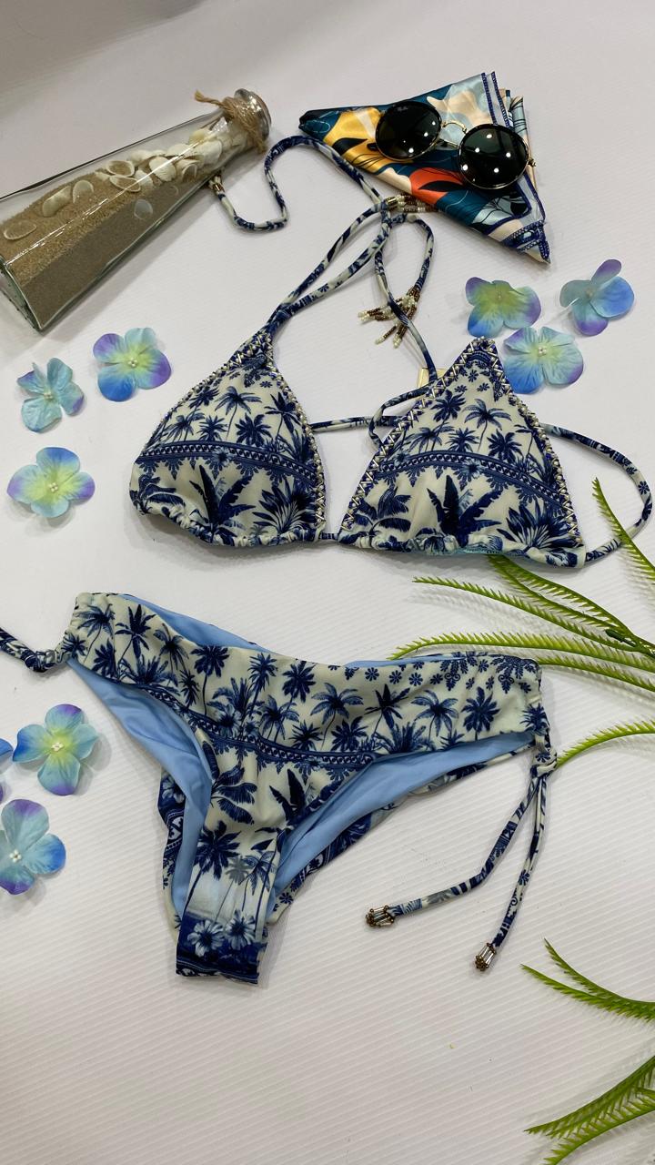 Bikini palmeras azul