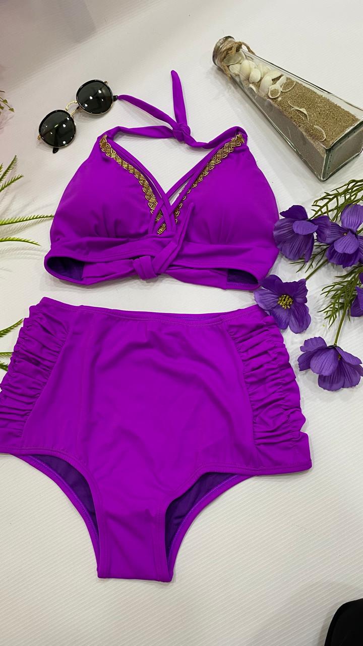 Bikini costillero morado