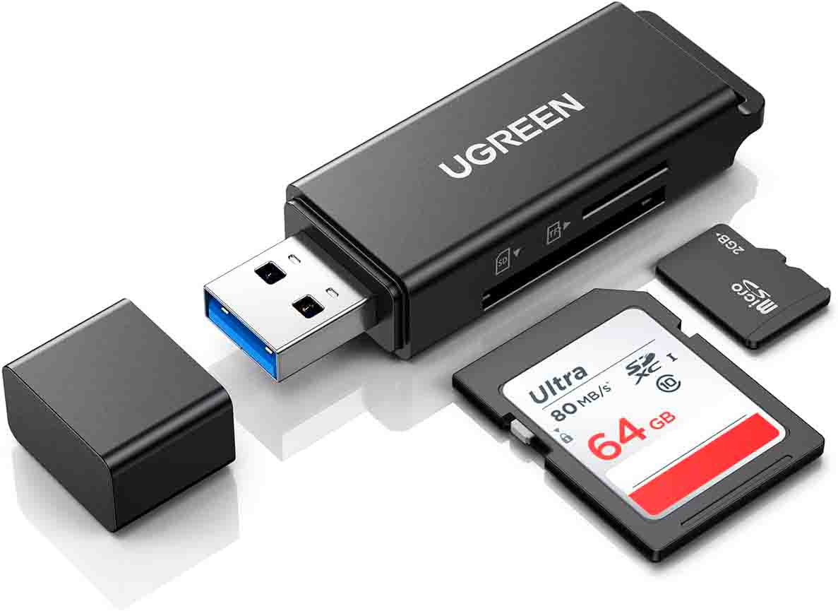 LECTOR DE TARJETAS SD PORTATIL USB 3.0 SD MICRO SD UGREEN