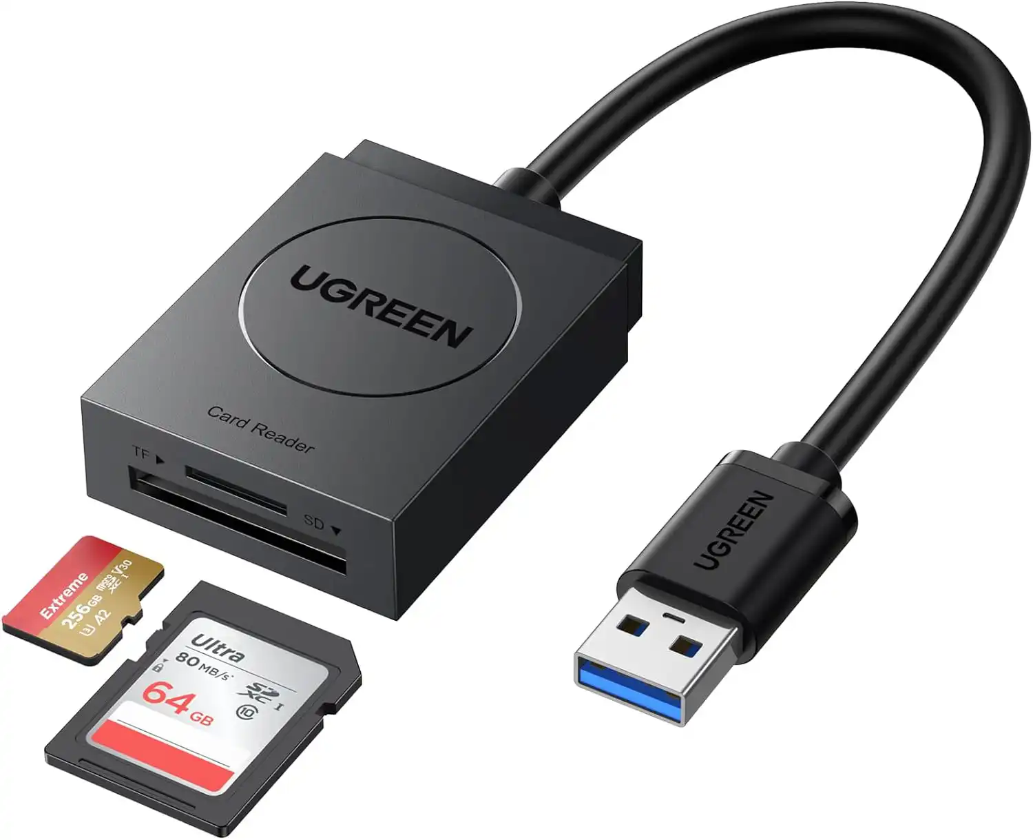 LECTOR DE TARJETAS SD USB 3.0 DOBLE RANURA SD, MICRO SD UGREEN