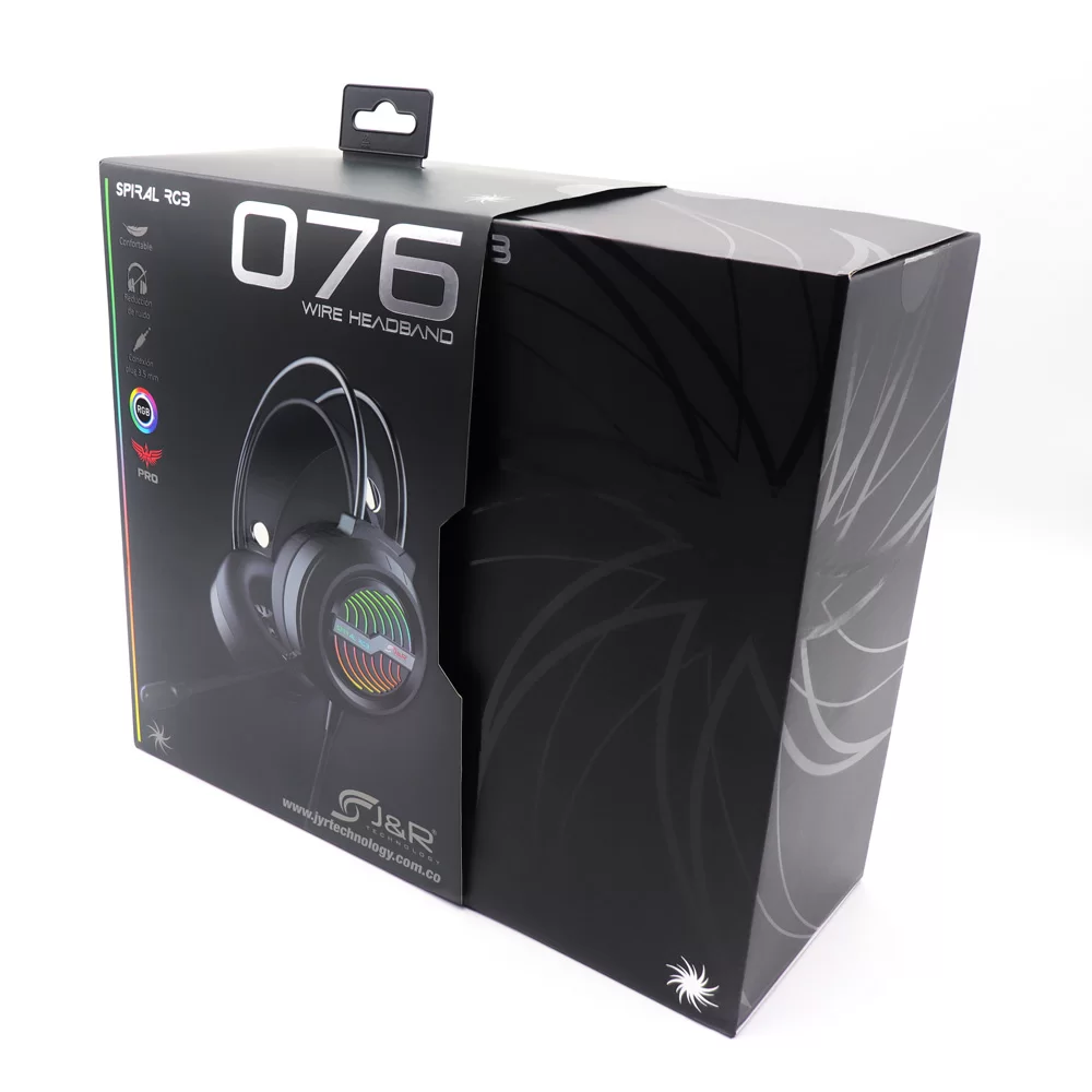 DIADEMA GAMER SPIRAL RGB PLUG 3,5MM 076-MV