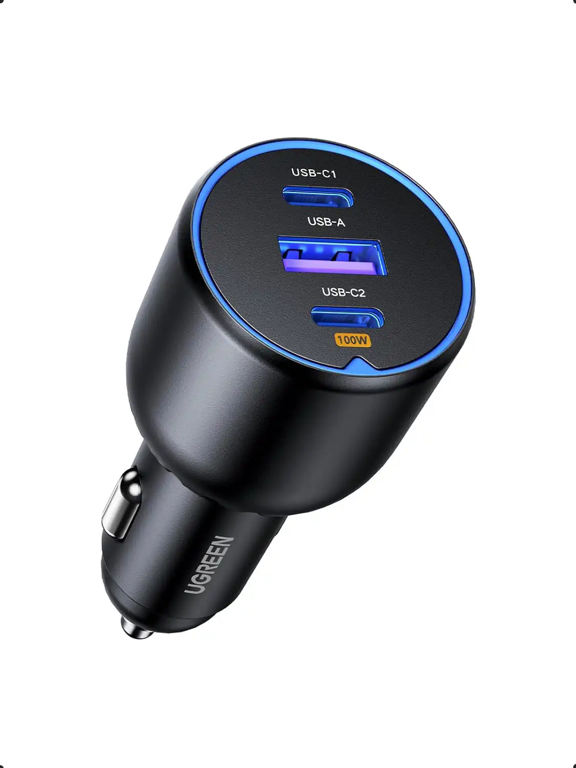 ADAPTADOR UGREEN CARGADOR PARA CARRO X2 USB C X1 USB 130W