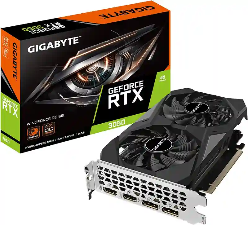 TARJETA GRÁFICA GIGABYTE GEFORCE RTX 3050 WINDFORCE OC VENTILADORES 6GB GDDR6