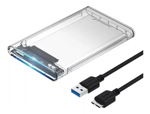CAJA PARA DISCO EXTERNO SATA 2.5 USB 3.0 TRANSPARENTE