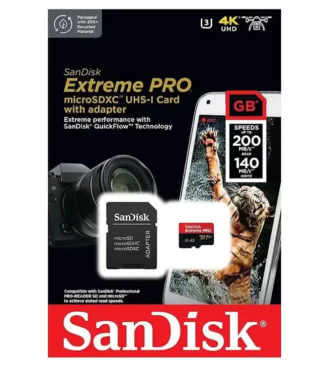 MEMORIA MICRO SD SANDISK 256GB CLASE 10 U3
