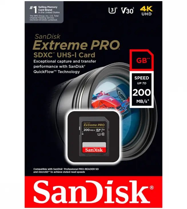 MEMORIA SD SANDISK 128GB CLASE 10 U3