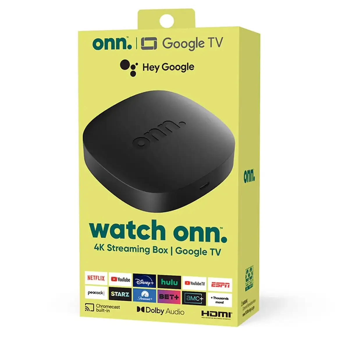 WATCH ONN 4K GOOGLE TV CON CONTROL REMOTO