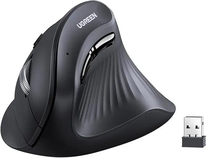 MOUSE INALAMBRICO ERGONOMICO BLUETOOTH & 2.4G, 4000DPI, 5 BOTONES, 25444 UGREEN