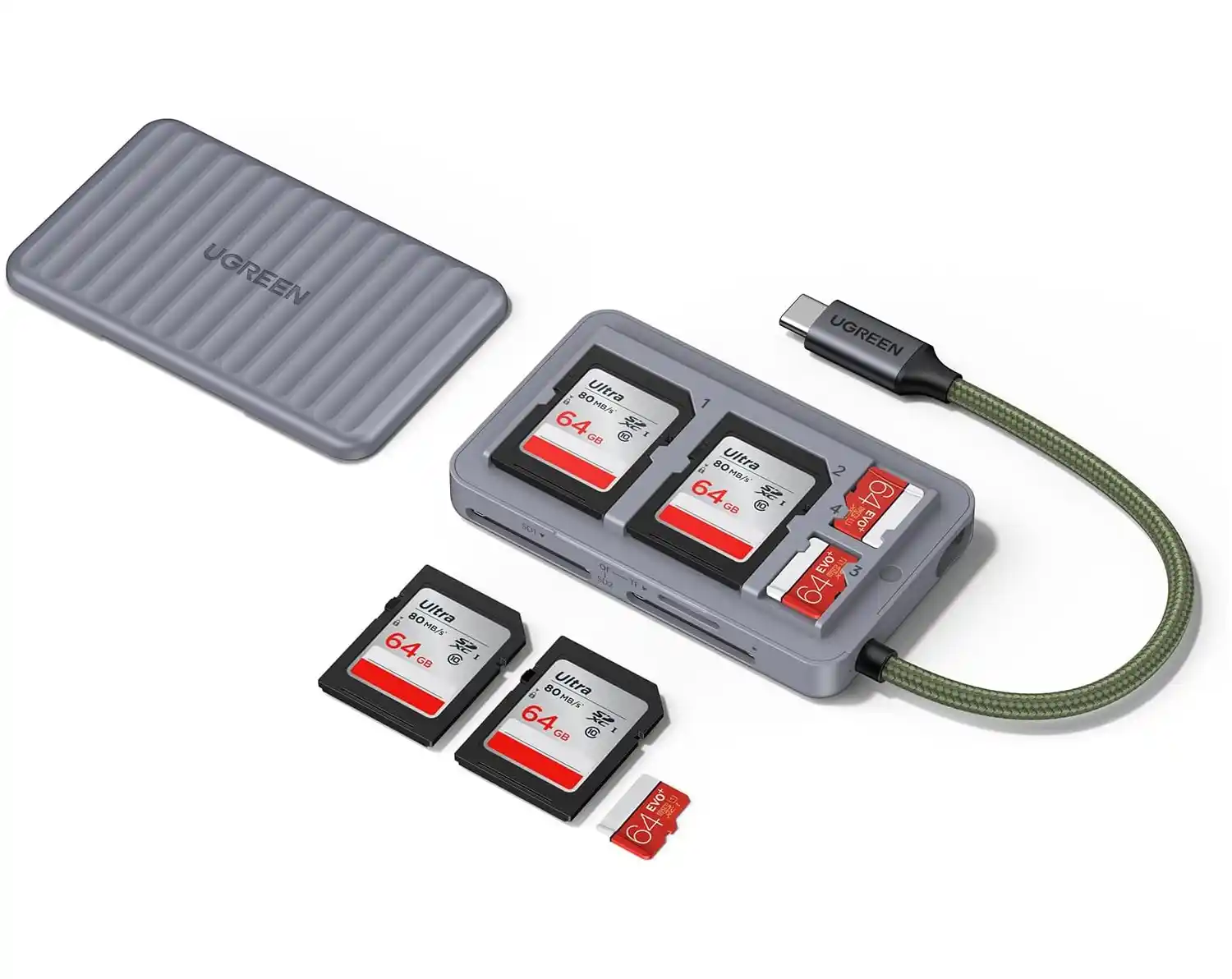 LECTOR DE TARJETAS USB TIPO C CON ALMACENAMIENTO DE TARJETAS PARA SD, MICRO SD