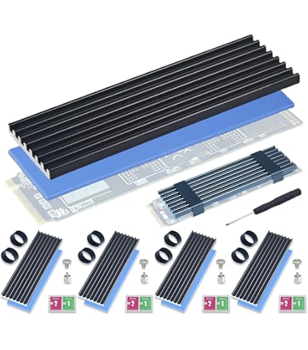 DISIPADOR DE CALOR M.2 DE ALUMINIO, PARA DISCOS NVME M.2 PARA LAPTOP CON NANO ALMOHADILLAS TERMICAS	