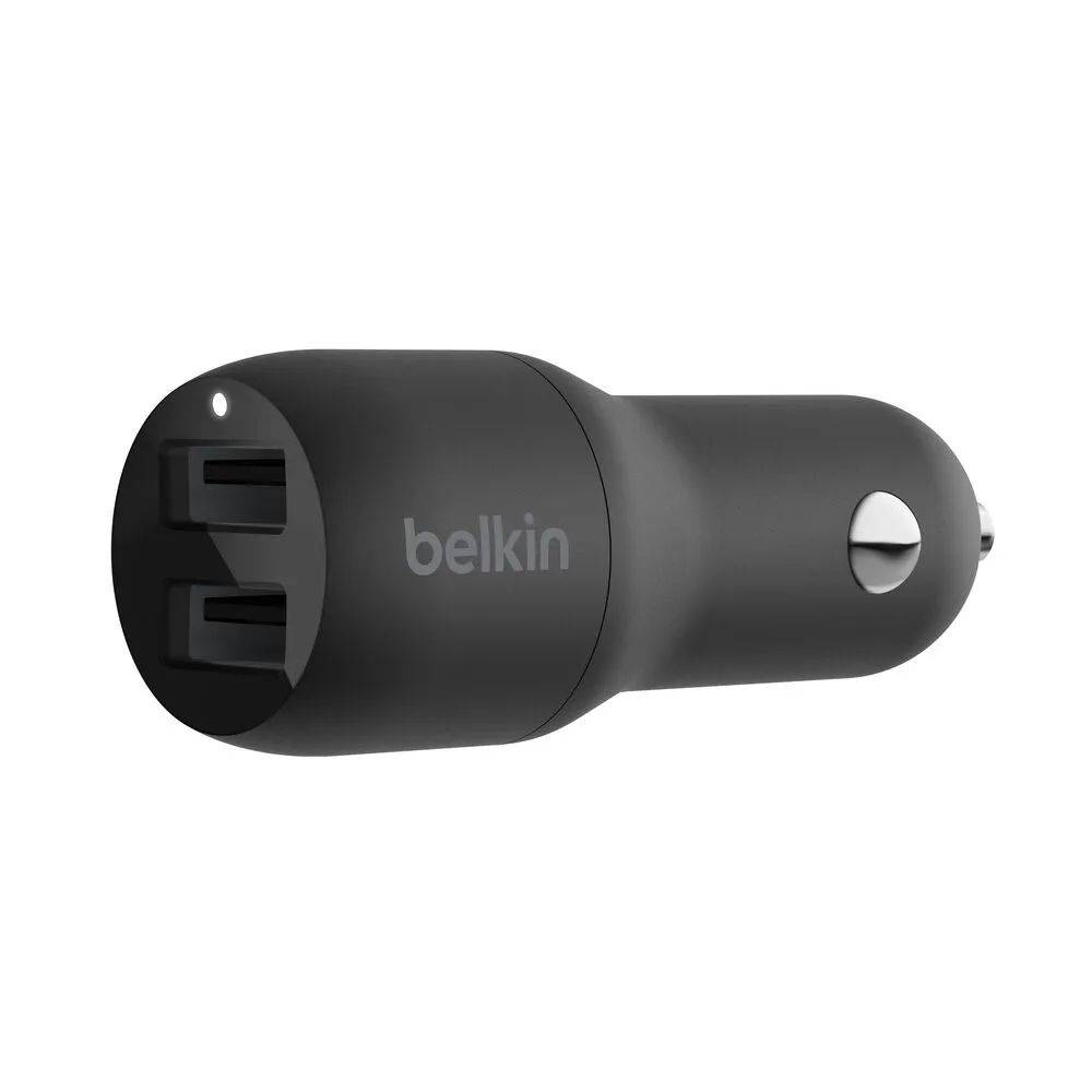 ADAPTADOR BELKIN CARGADOR DE CARRO DUAL USB-A 24W