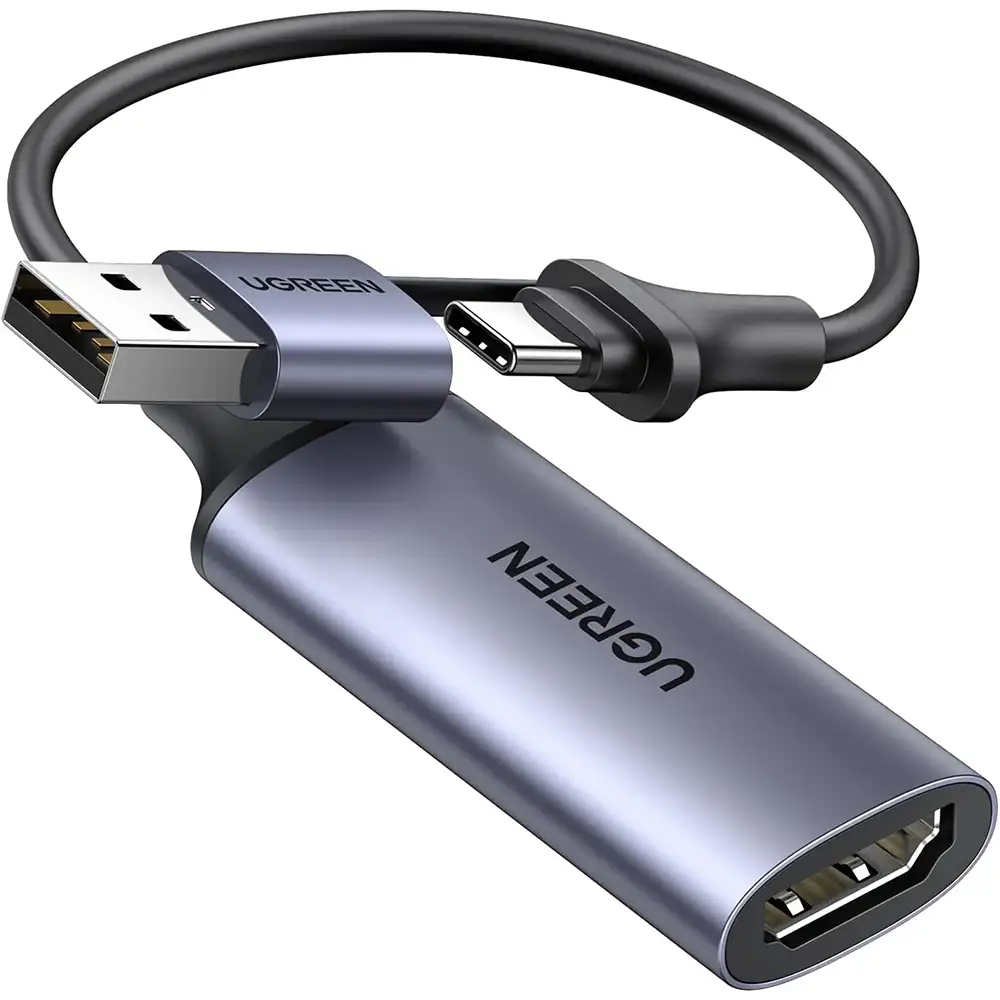 CAPTURADORA DE VIDEO UGREEN HDMI A USB A Y USB 2K 30HZ