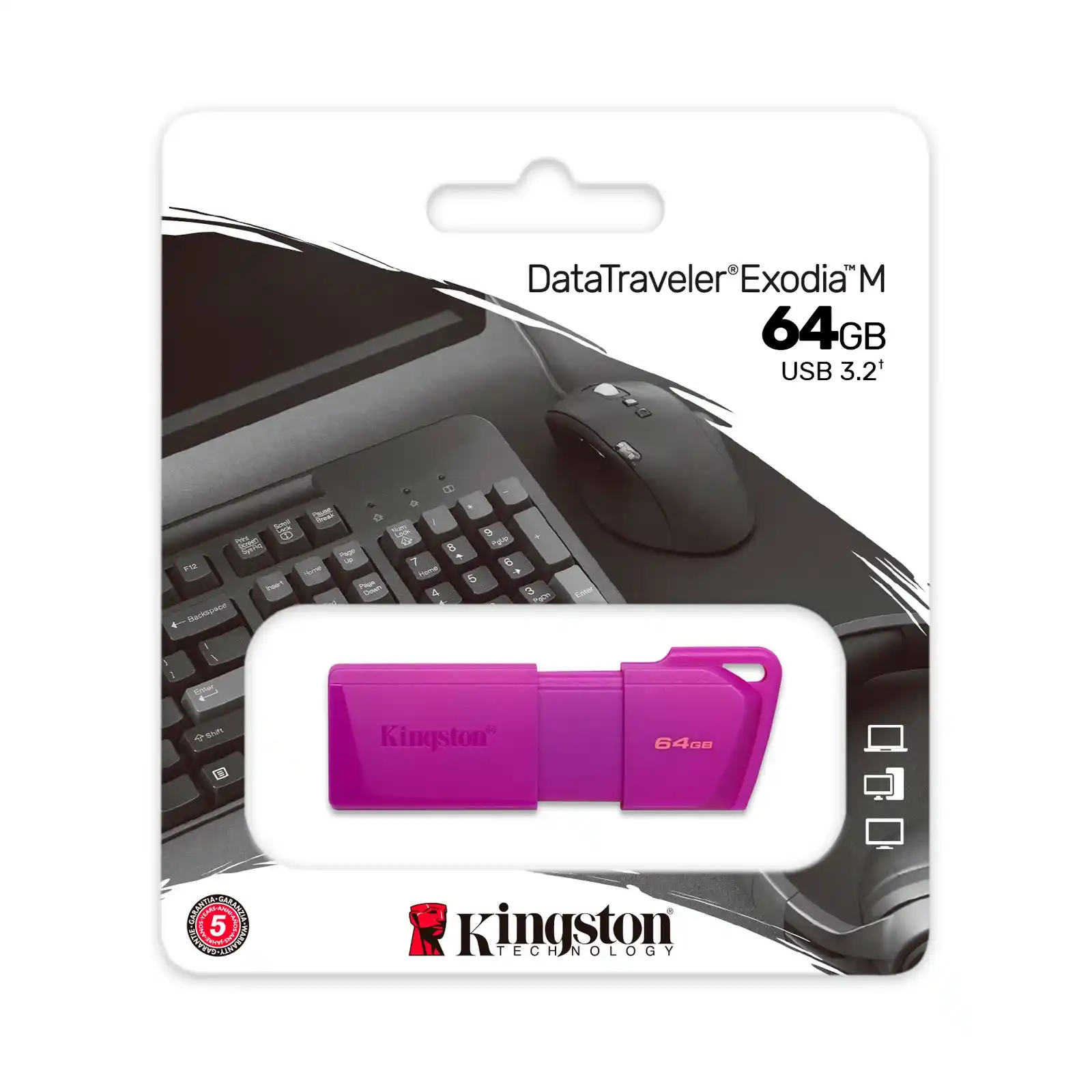 MEMORIA USB 64GB KINGSTON MORADO