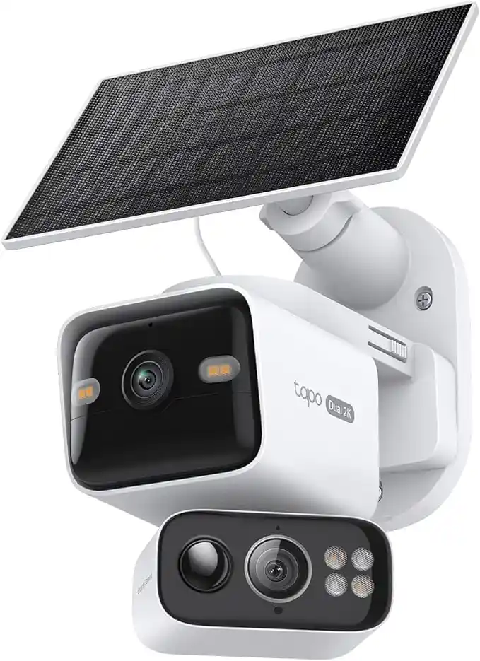 CAMARA WI-FI DE SEGURIDAD TAPO C645D KIT 2K PANORAMICA PARA EXTERIORES PANEL SOLAR, DETECCIÓN DE IA GRATUITA