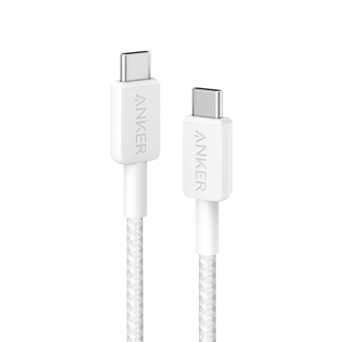 CABLE USB C A USB C BLANCO ANKER TRENZADO SOPORTA 60W 1.8M