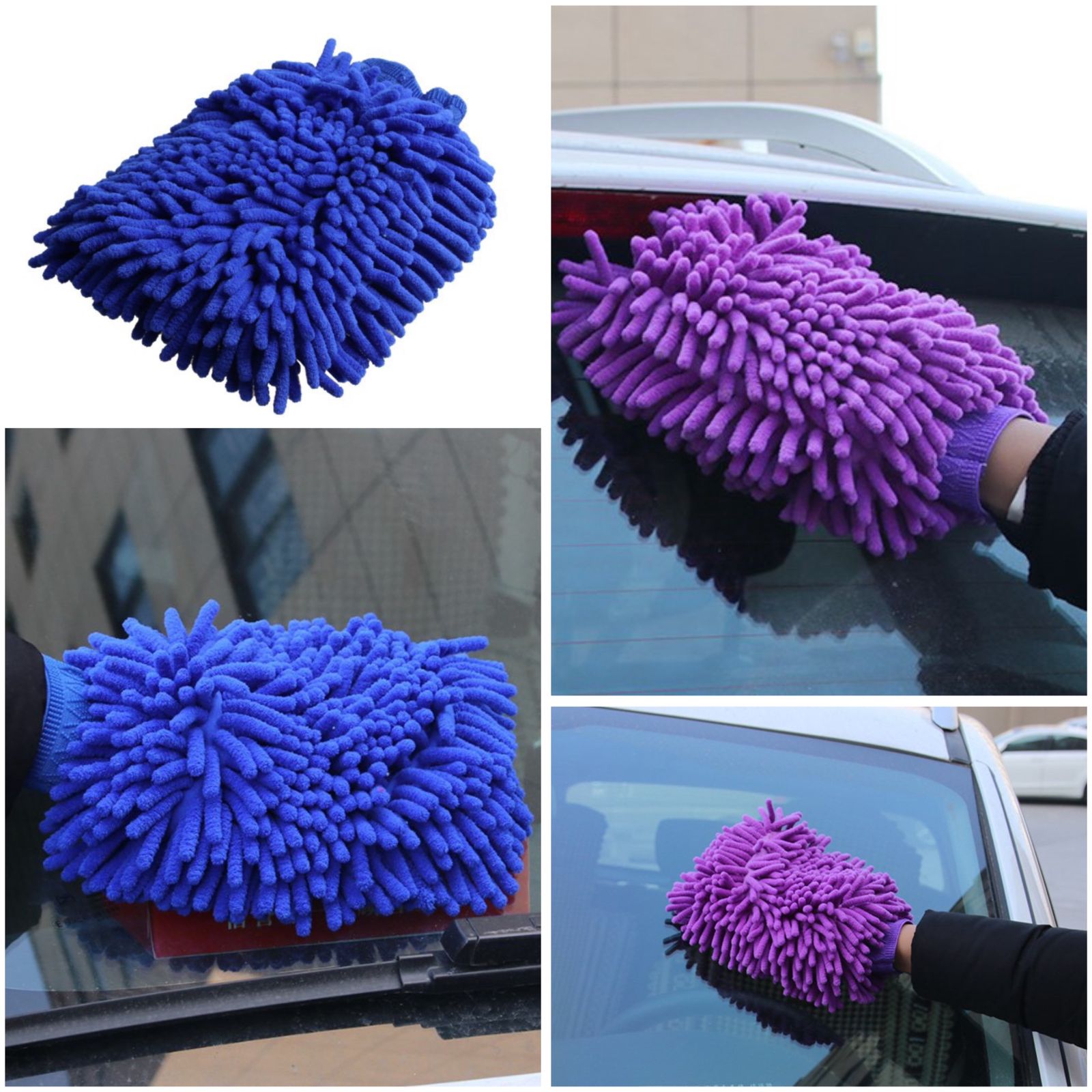 guante para limpiar azul