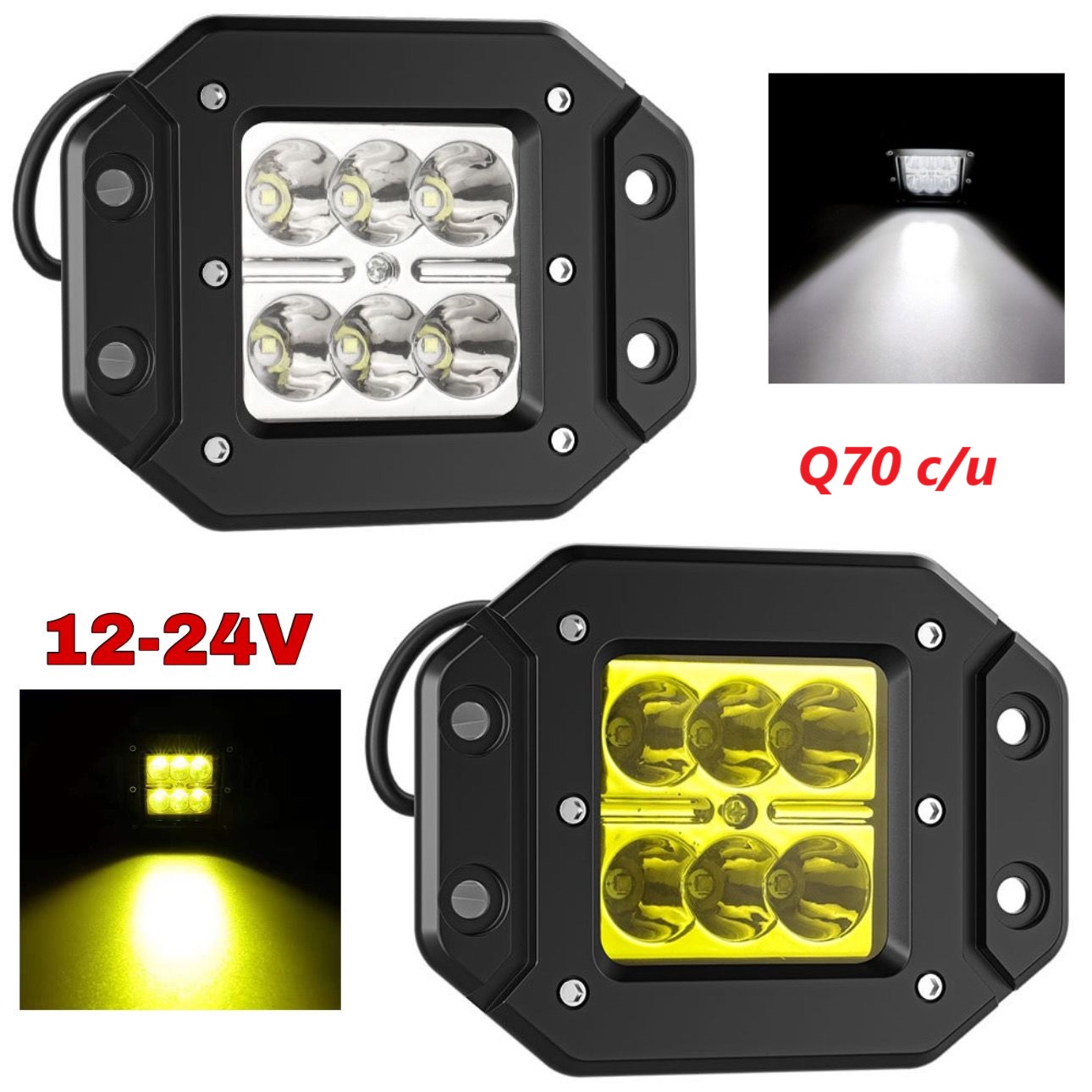 HALOGENO 6LED EMPOTRAR BLANCO/AMARILLO 12-24V