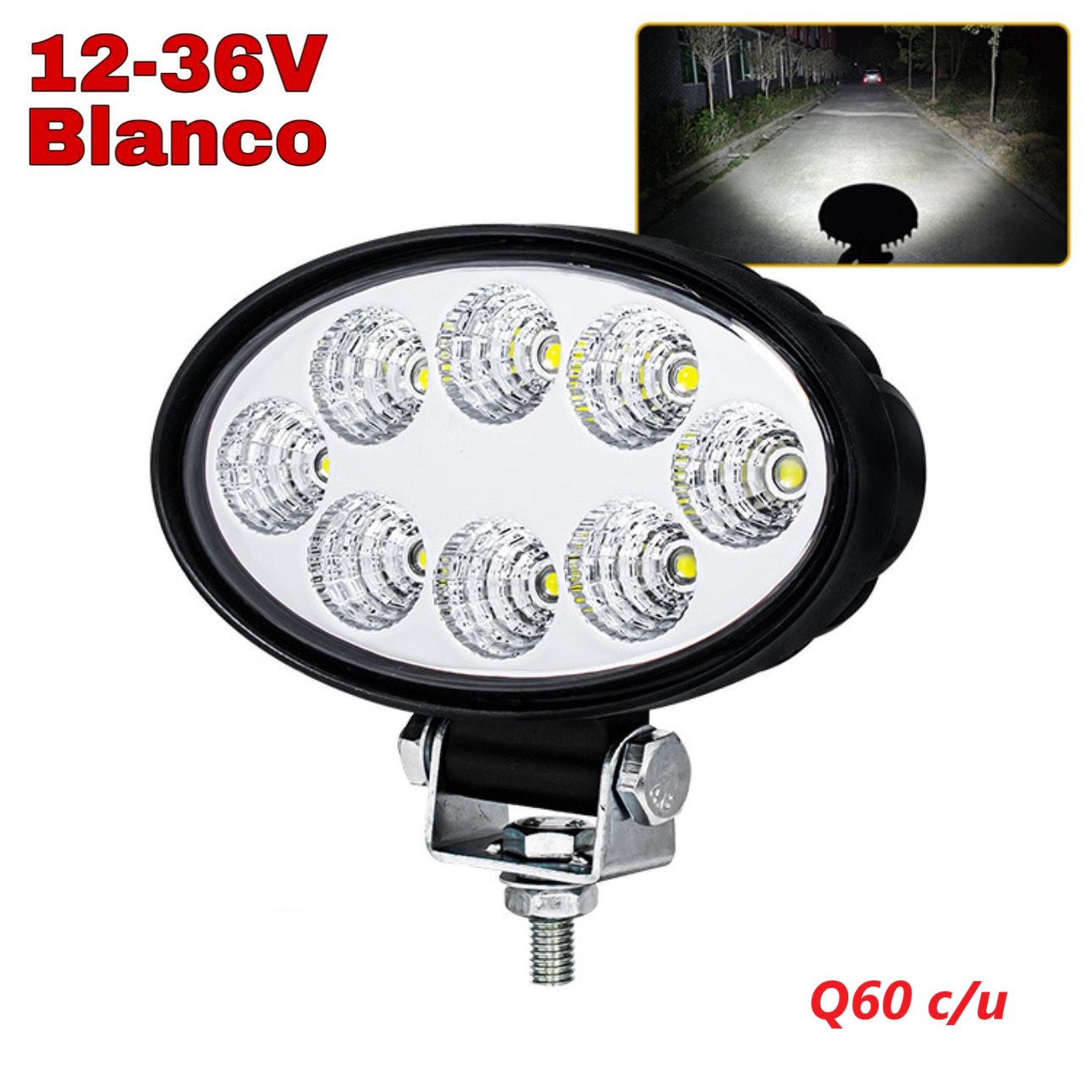 HALOGENO 8LED OVALADO 12-24V