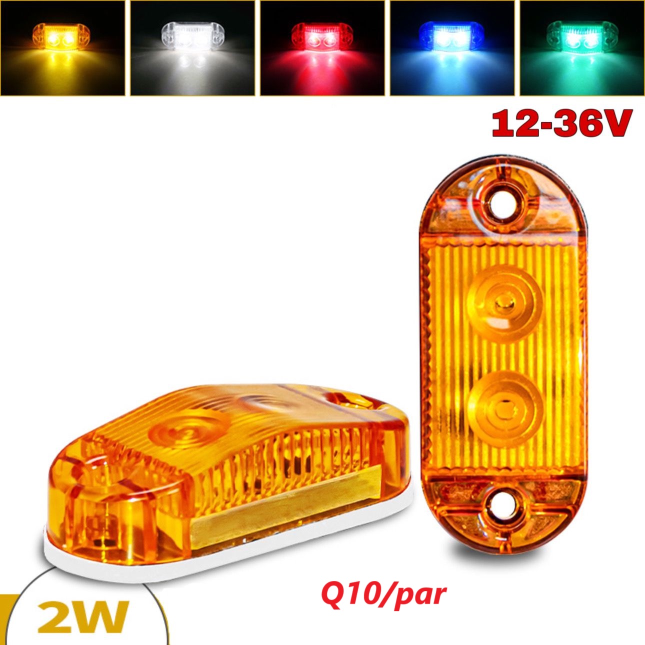 LUZ CAJON 12-24V ROJO/AMARILLO/BLANCO/AZUL/VERDE PAR