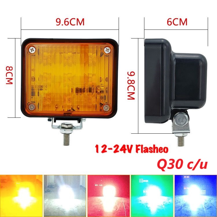 LUZ FLASHEO 9LED CUADRADO 96*80*60MM