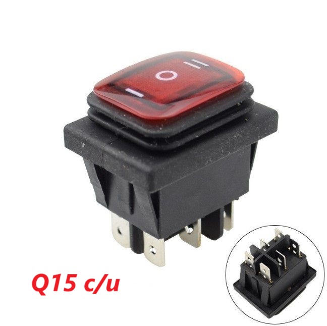 BOTON CUADRADO IMPERMEABLE AZUL/ROJO