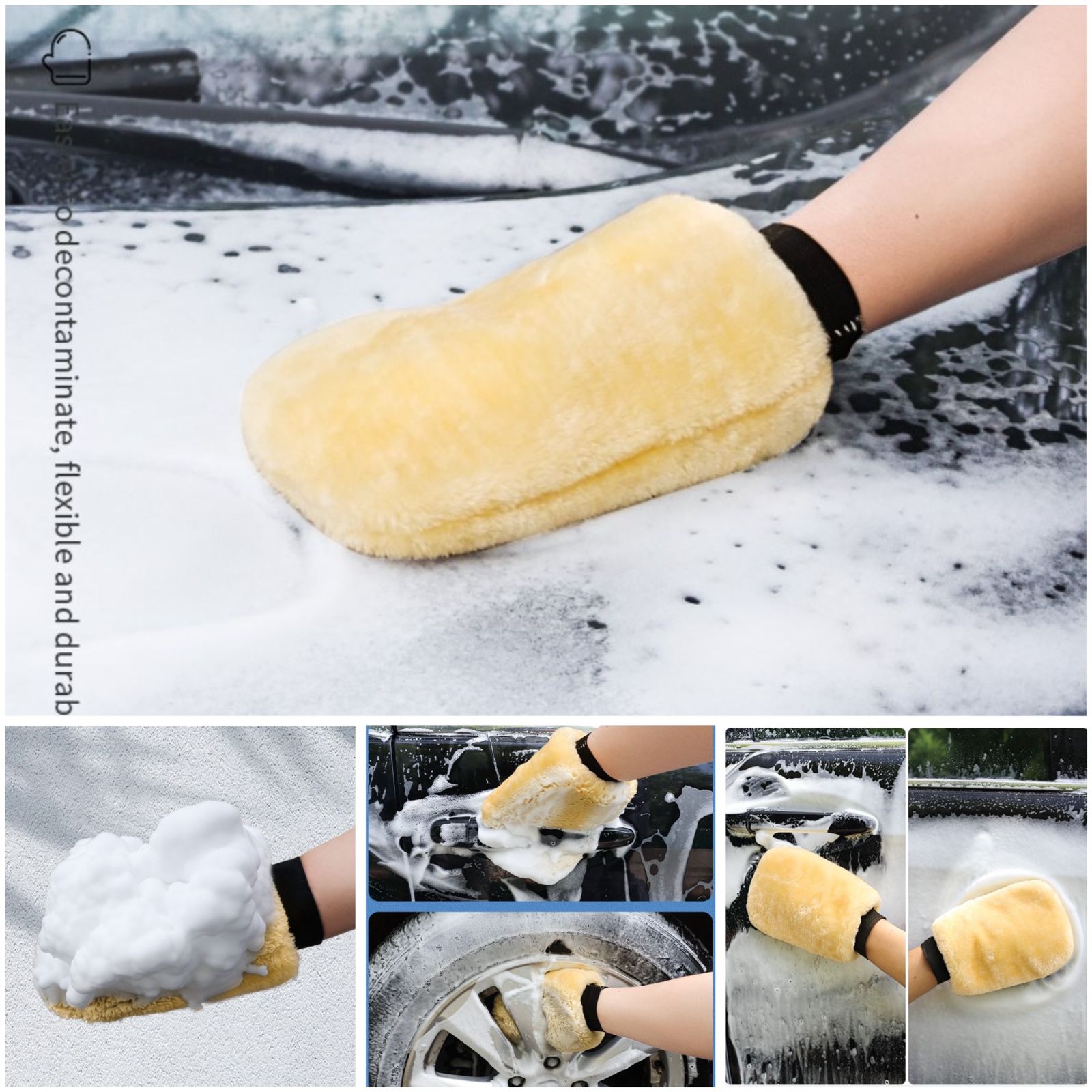 guante para limpiar beige