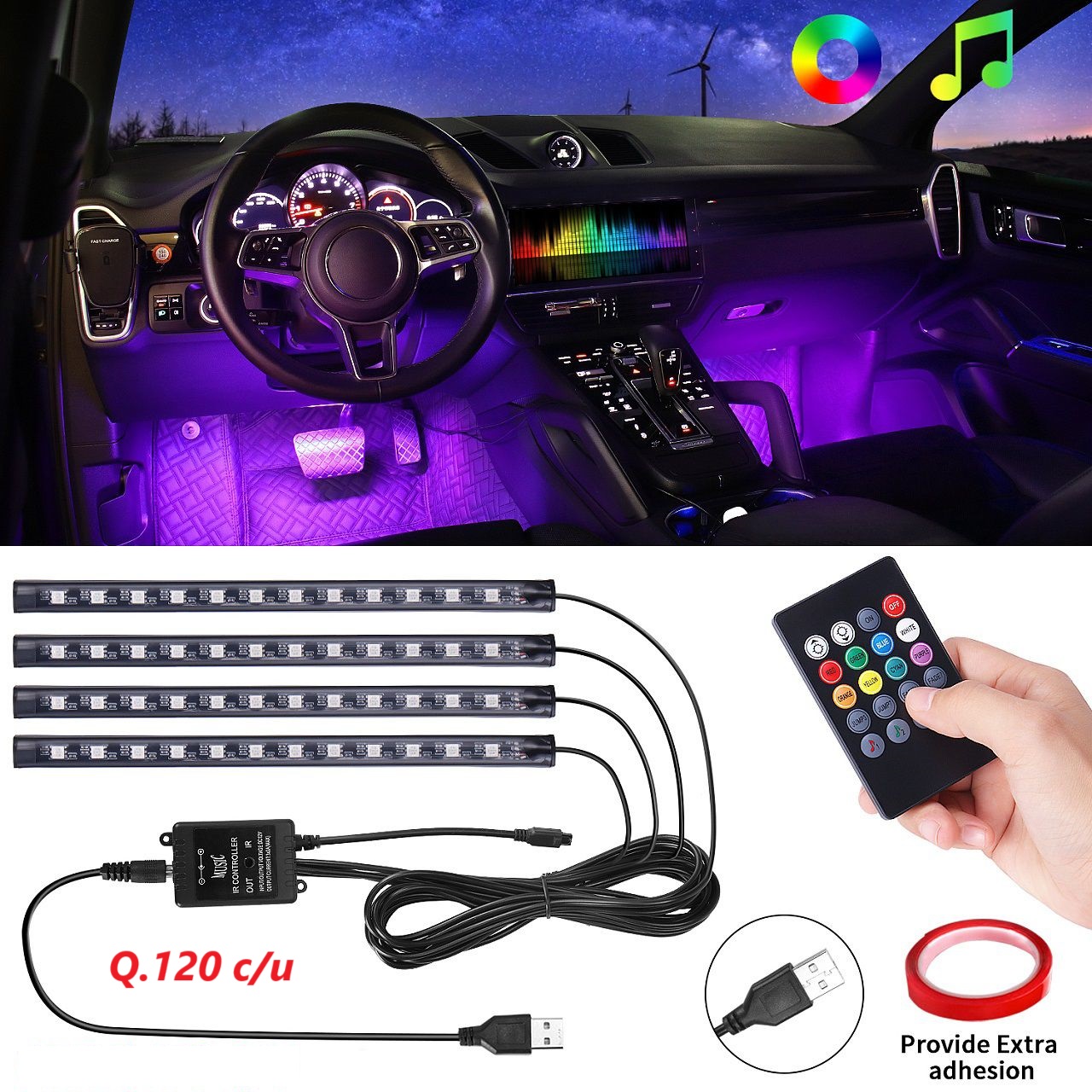LUZ MULTICOLOR PARA DEBAJO DE ASIENTO 72LED