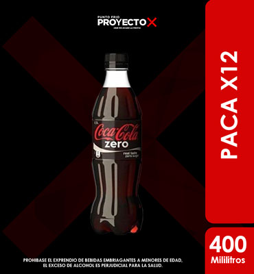 PACA COCA COLA ZERO 400ML X12UNDS