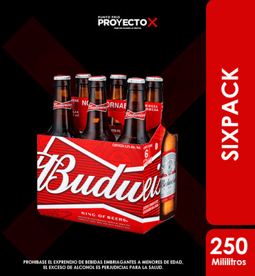 SIXPACK BUDWEISER BOTELLA 250ML