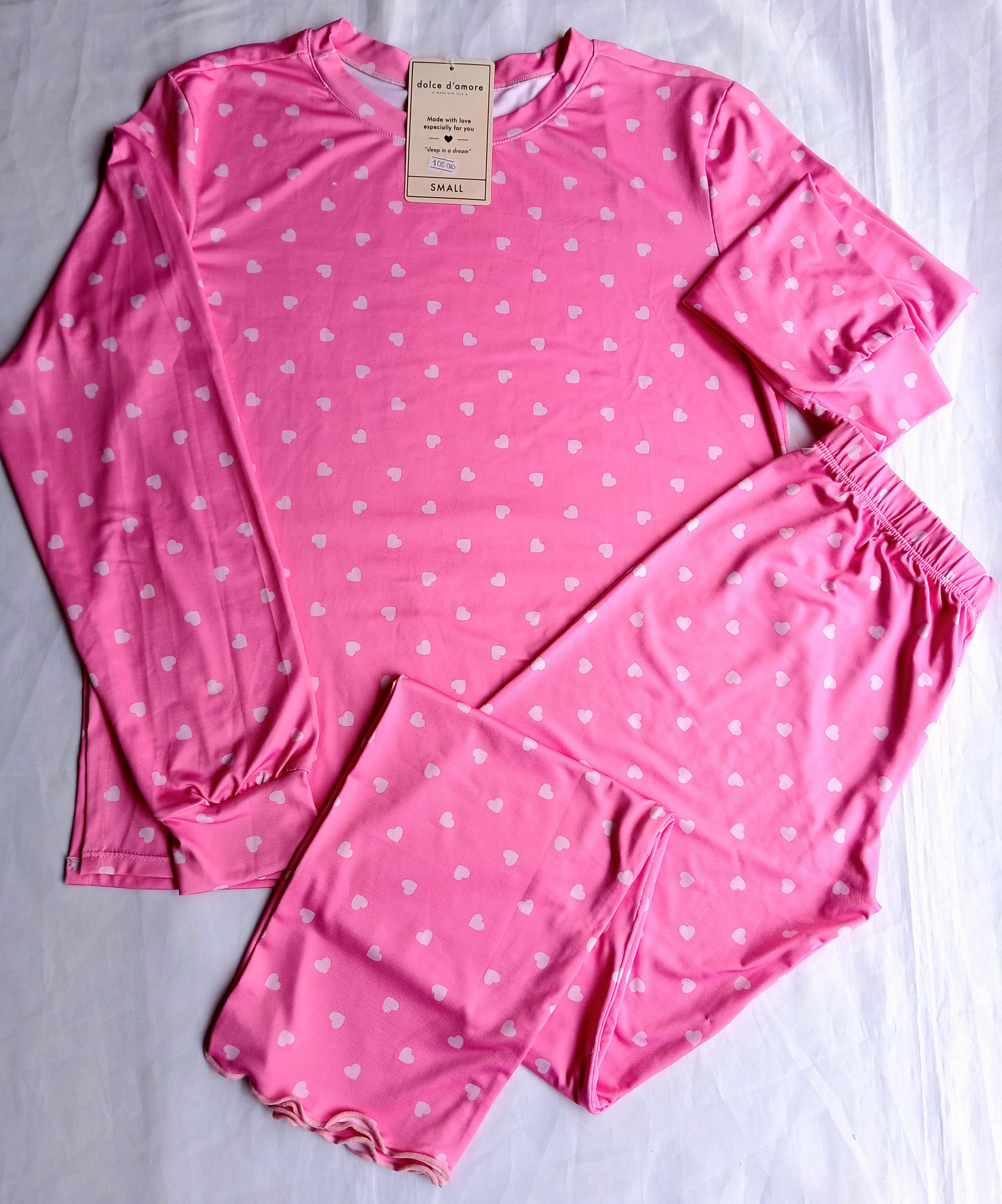PIJAMA MANGA LARGA CORAZONES