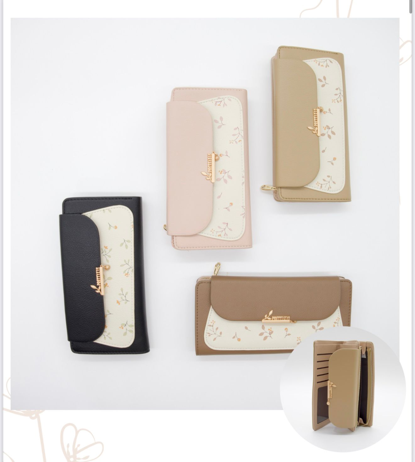 BILLETERA GRANDE PRETTIZYS FLORES PT25-2343