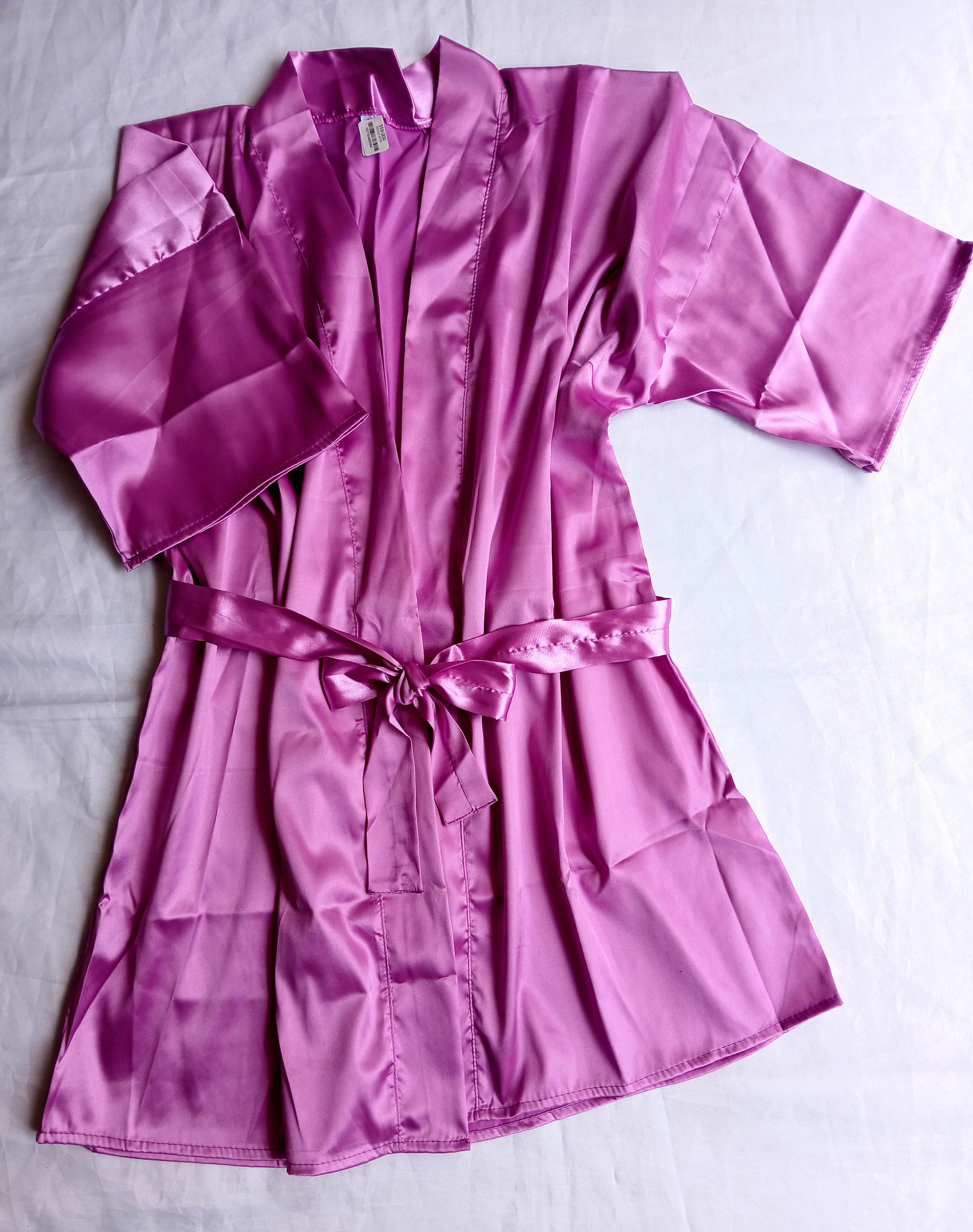 Kimono satin unicolor morado