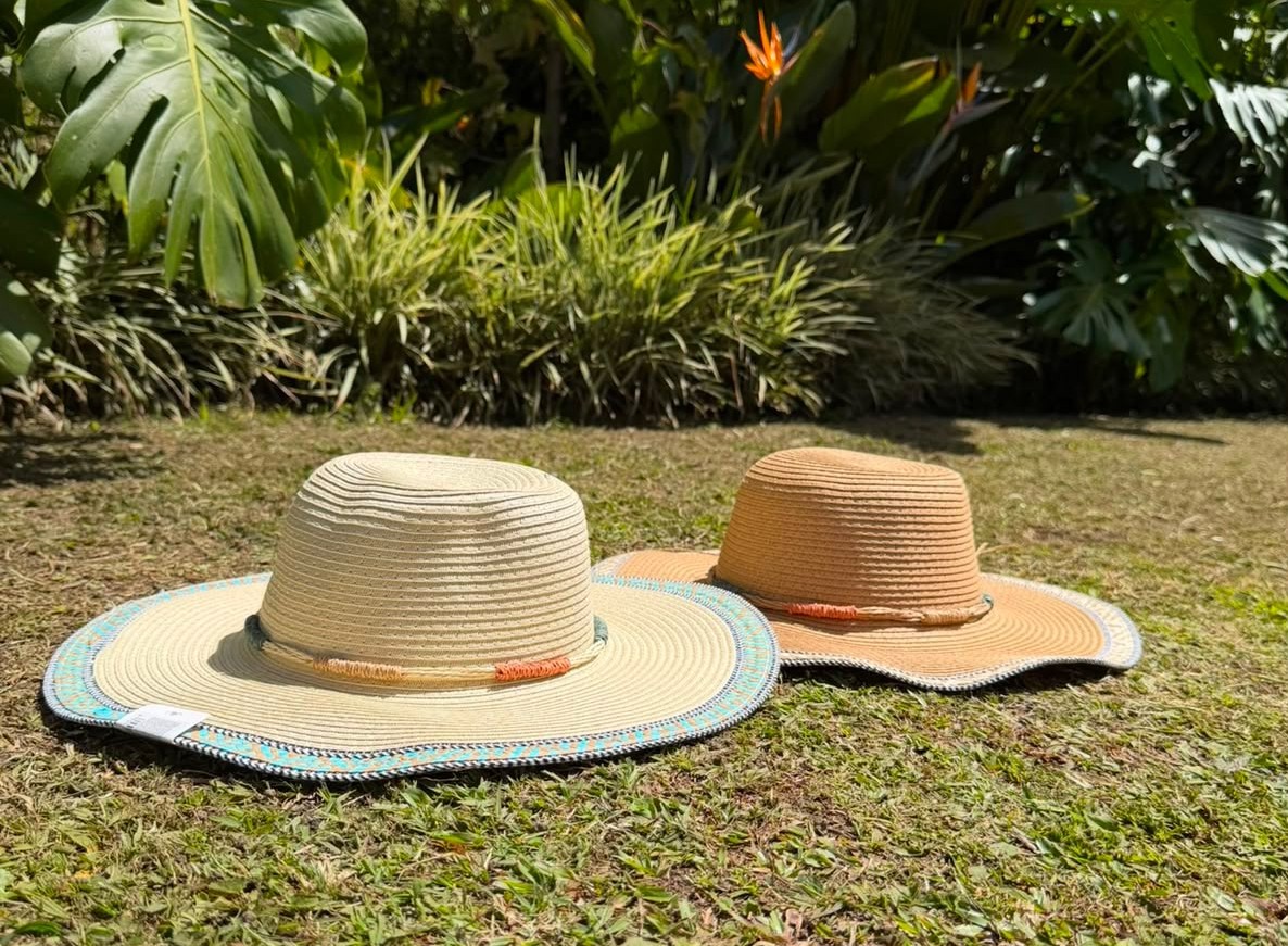 SOMBRERO GRANDE TEJIDO COLORES  AJ1040