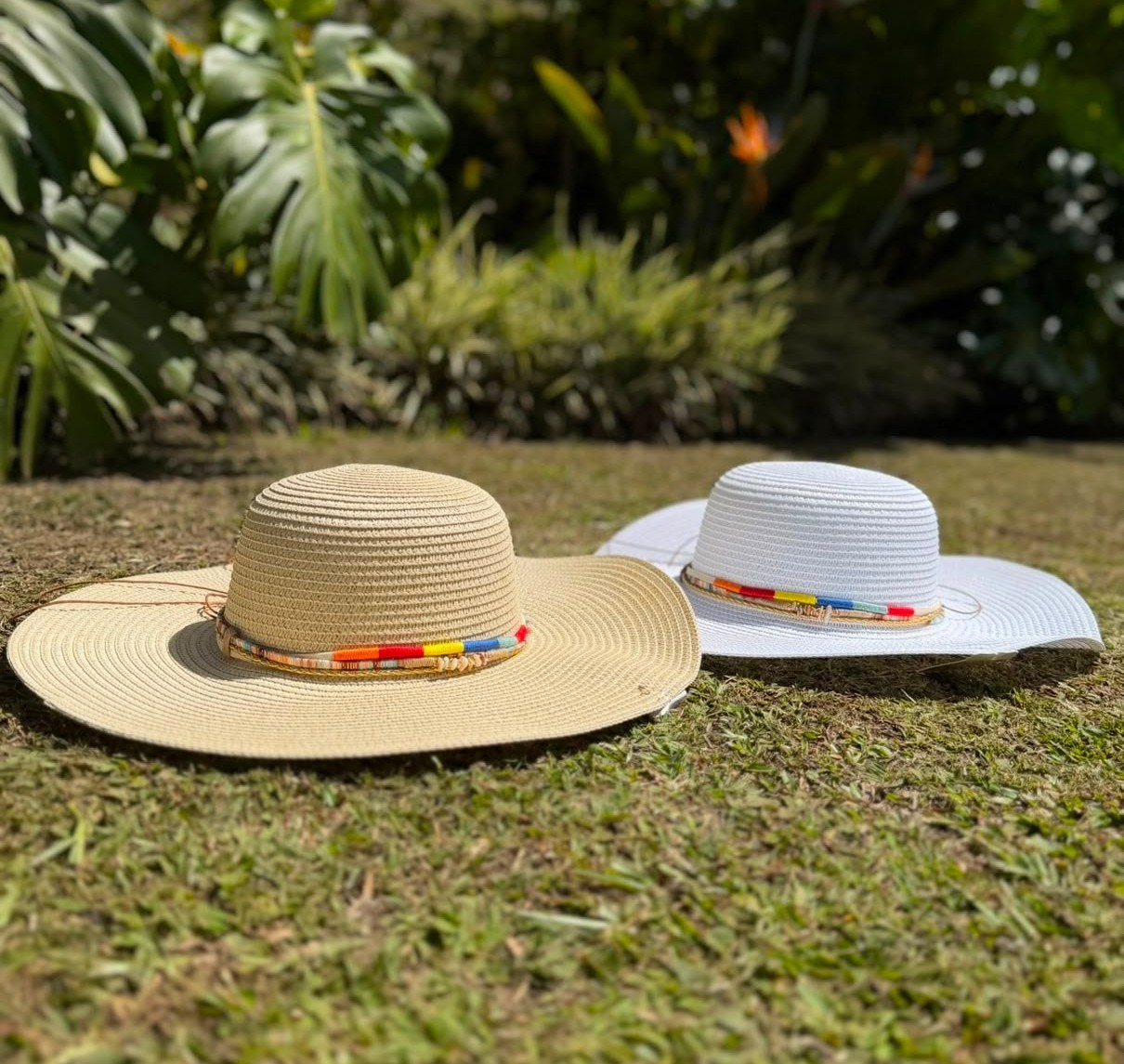 SOMBRERO GRANDE TEJIDO COLORES  AJ1046