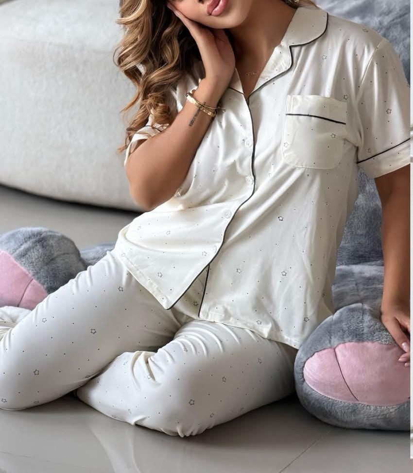 PIJAMA PANTALON Y BLUSA BOTON PUNTOS YIGIANNIFEN 788-347
