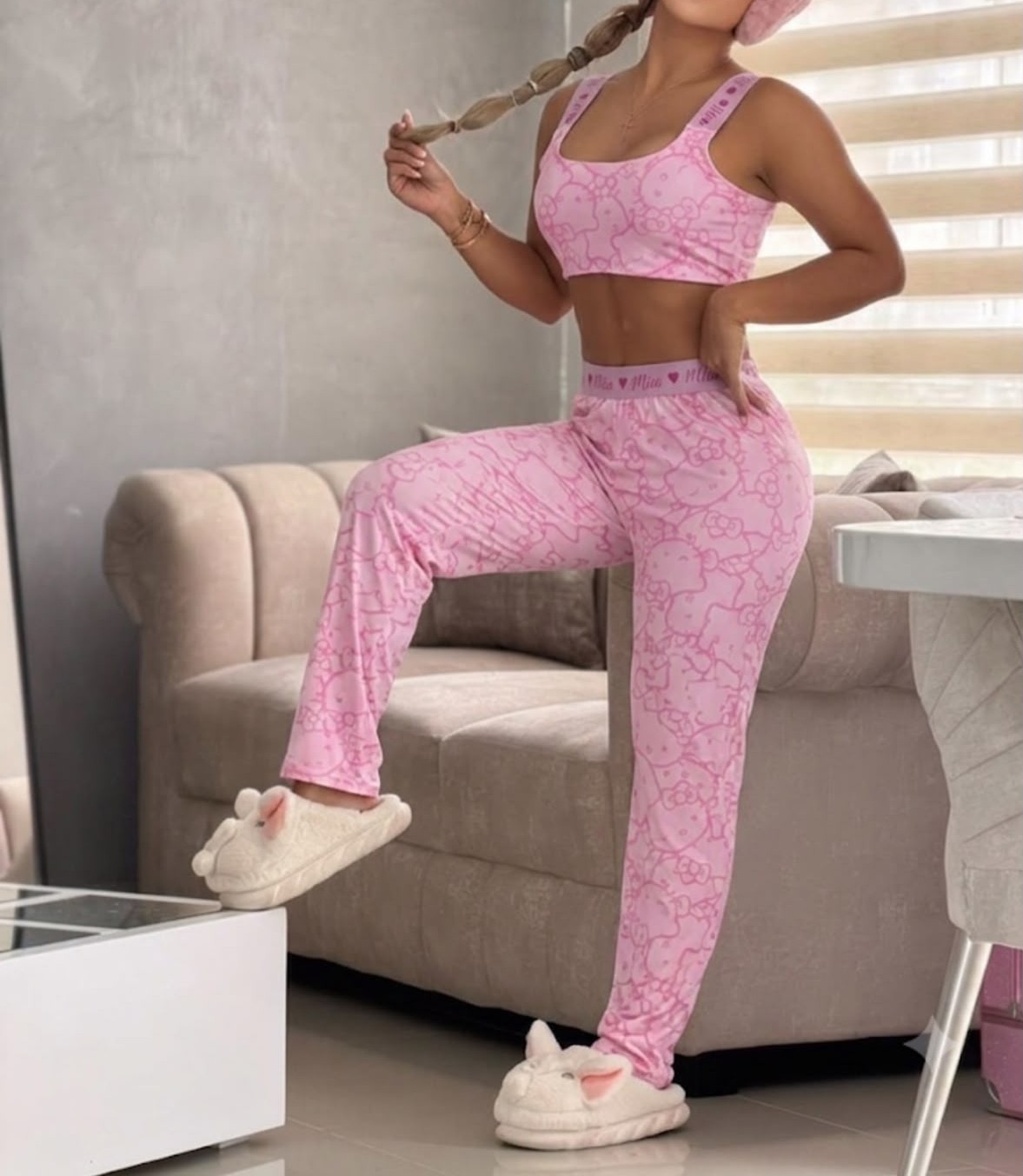 PIJAMA PANTALON TOP HELLO KITY PIEL DURAZNO MIIA 713 509