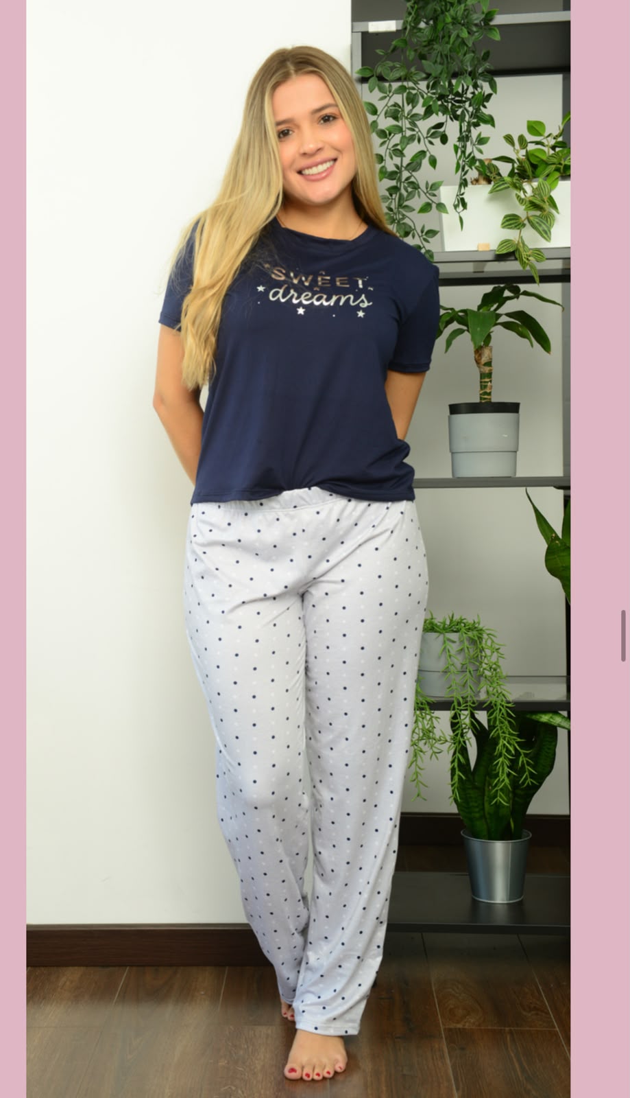 PIJAMA JOGGER PUNTOS AZUL DF2296