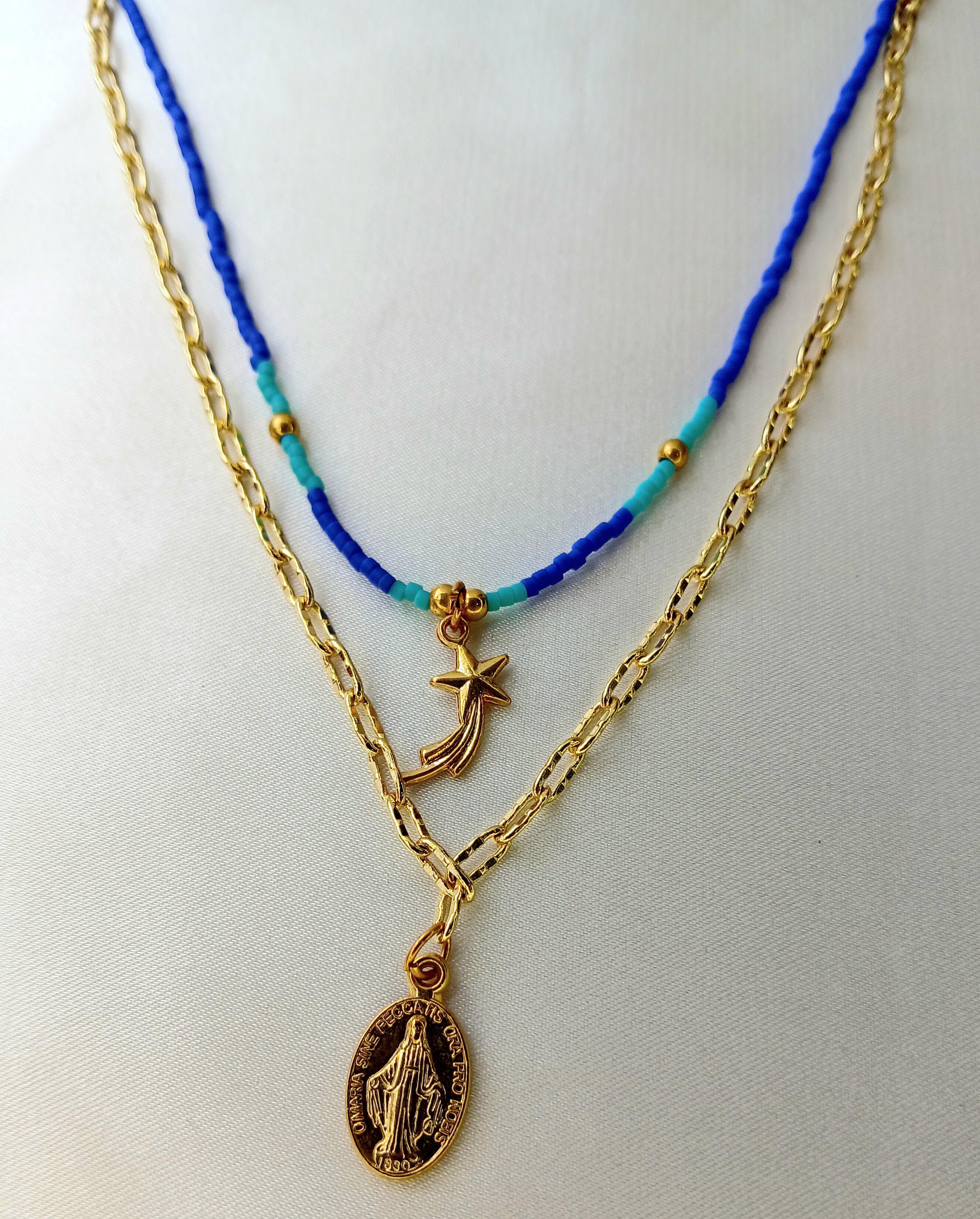 COLLAR DOBLE VIRGEN MARIA