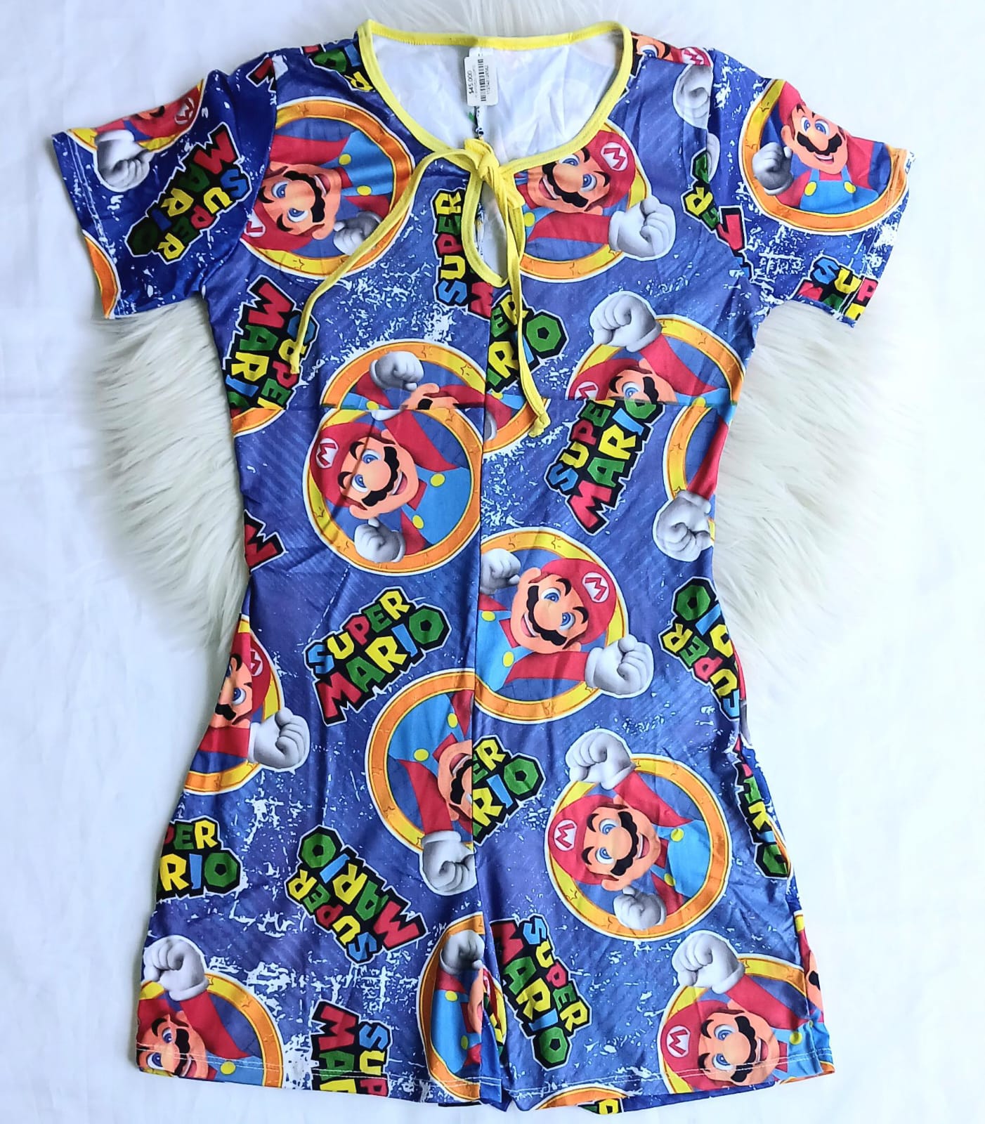 Pijama enterizo corto estampado mario bross
