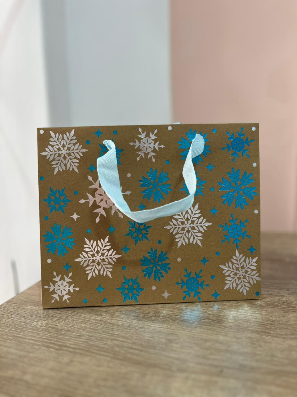 BOLSA NAVIDAD MEDIANA COPOS DE NIEVE